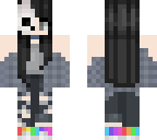 emo girl with skull mask and rainbow shoes