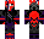 dark skeleton with red and white