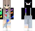kawaii girl with paint splatters