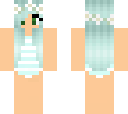 light blue hair girl one piece bathing suit