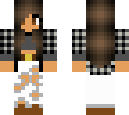 brunette in black n grey plaid