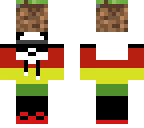 hippie panda holding dirt block