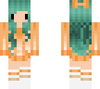 cute pastel mint green orange chibi girl