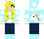 unicorn hoodie and jeans blonde
