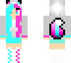 pink and blue wolf girl