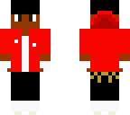 red hoodie with black pants