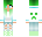 cool girl with green hair and creeper