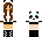 panda hoodie girl - kawaii brown haired girl