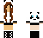 panda hoodie girl - kawaii brown haired girl edit