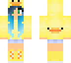 blue haired duck girl