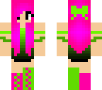 pink and green neon girl