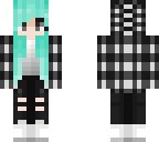 teal haired plaid girl