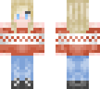 peach sweater blonde