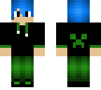 gamer boy green with blue hair