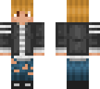 black jacket w grey striped shirt