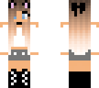cute white shirt and gray shorts cat girl