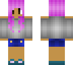 pink hair and city outfit