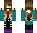 cute aqua and purple wolf girl