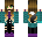 cute purple and aqua wolf girl