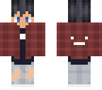 red flannel with ripped jeans
