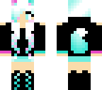 blue and pink girl with hoodie