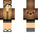 bear girl with hoodie and hair