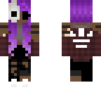 purple hair ripped jeans girl skeleton mask