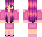 cute pink hair girl in pajamas