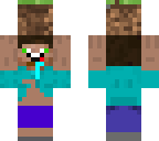 evan the midget holding a dirt block