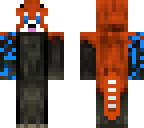red panda with blue eyes and fire arm