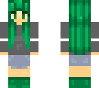 cute girl with green hair