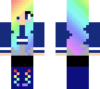 navy blue rainbow hair girl