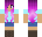 cute girl with magenta hair