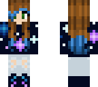 ombre blue hair galaxy girl