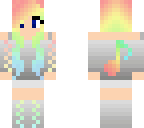 rainbow music girl with headphones