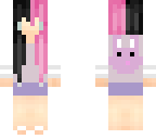 chibi girl pink and black hair