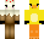 chick n cake with gloves
