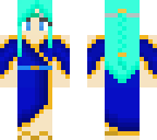princess -blue dress and hair-