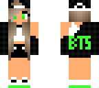 green cute bts girl