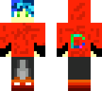 red c with blue hair