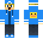 blue with yellow under it