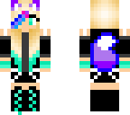 kawaii purple and blue wolfgirl