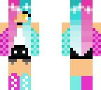 cute out sholders blue and pink girl