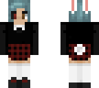 blue pixie cut bunny school girl