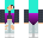 cute teal and purple haired girl