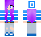 school girl with purple hair