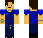 blue shirt brown hair