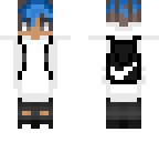 my blue hair skin with earings