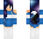 blue galaxy wolf girl