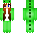 green dino girl blue eyes
